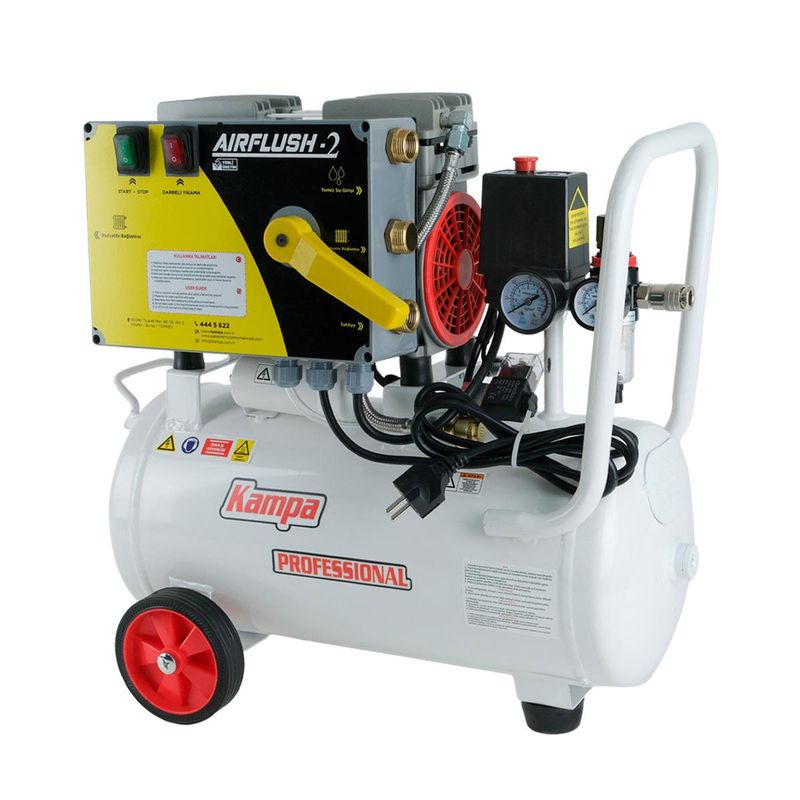 Airflush-2 Kompresörlü Çift Yönlü Petek Temizleme Makinası | Havalı Darbeli | 24 Litre Tanklı