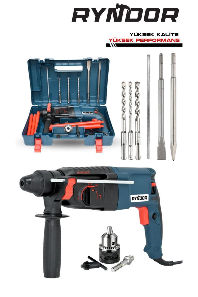 Ryndor Kırıcı Delici Matkap (Hilti) SDS Uç Yuvalı, Çantalı