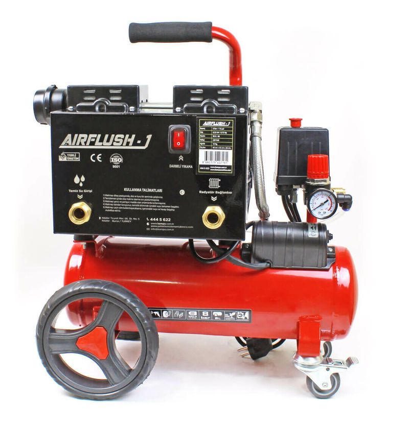 Airflush-1 Kompresörlü Petek Temizleme Makinası - Havalı Darbeli 6 Litre