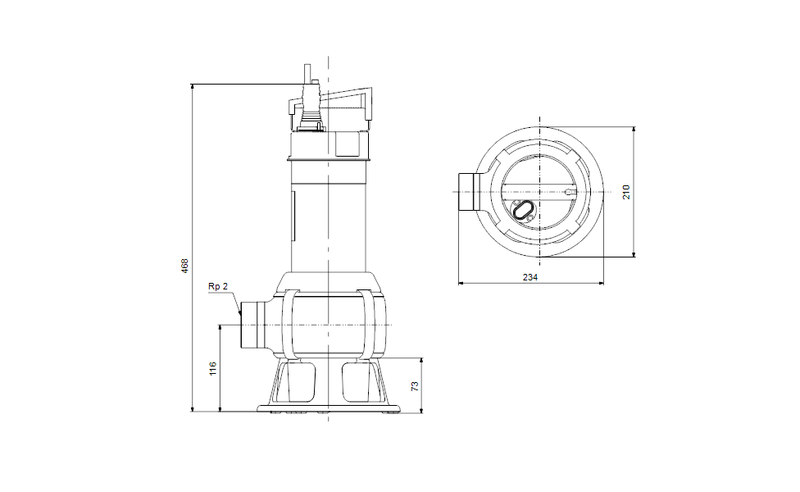 Grundfos UNILIFT AP35B.50.08.A1V Paslanmaz Gövdeli Vortex Çarklı Kirli Su Drenaj Dalgıç Pompa