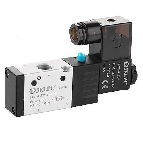 Jelpc 3V210 Pnömatik Yön Kontrol Valfi 3/2 Tek Bobin 08-1/4'' - 110 VAC - Normalde Kapalı