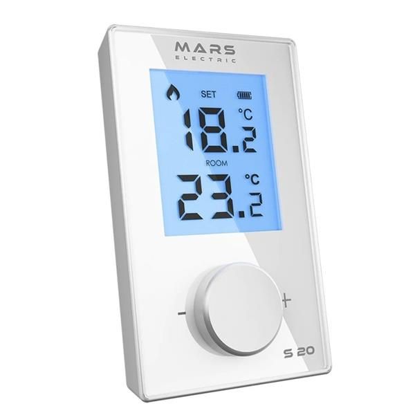 Mars S20X Kablolu Dijital Oda Termostatı Yüksek Hassasiyetli Beyaz