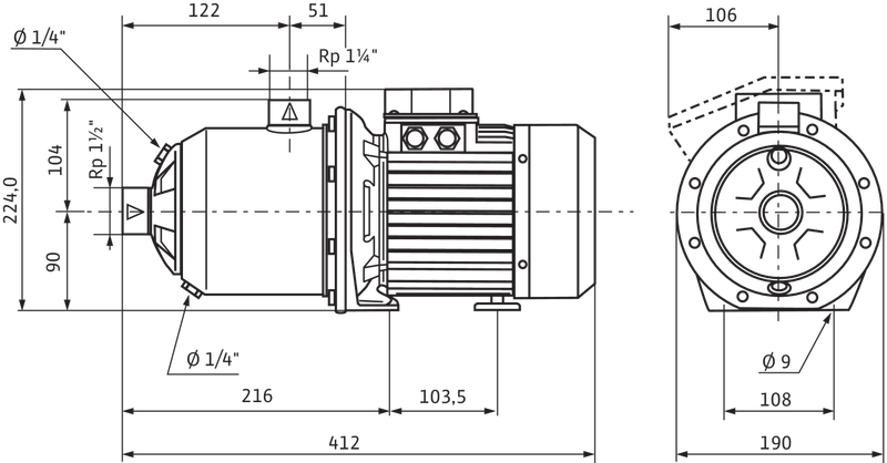 Wilo Economy MHI803M Çok Kademeli Santrifüj Pompa 35 mss 12 m³/h