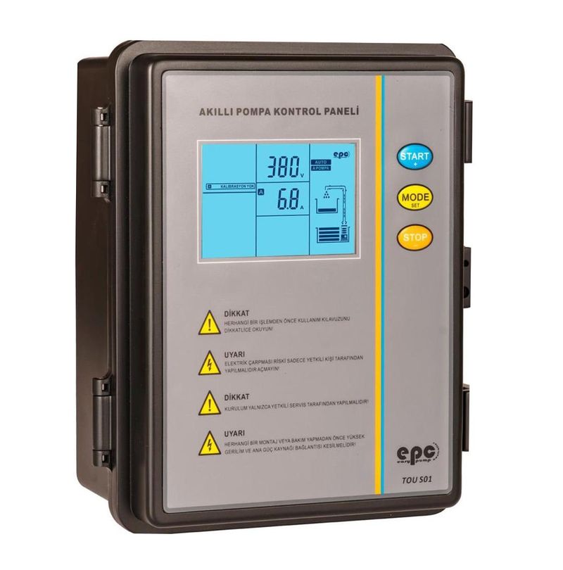 EPC 5,5 - 11 kW Trifaze Dalgıç Pompa Koruma ve Kontrol Panosu - Dijital Ekran,Türkçe Menü