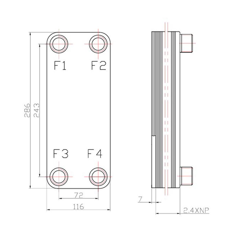 Welko EL50C-40 Kaynak Plakalı Isı Eşanjör Bağlantı 1 - 1 Kapasite 2195 Lt/Saat