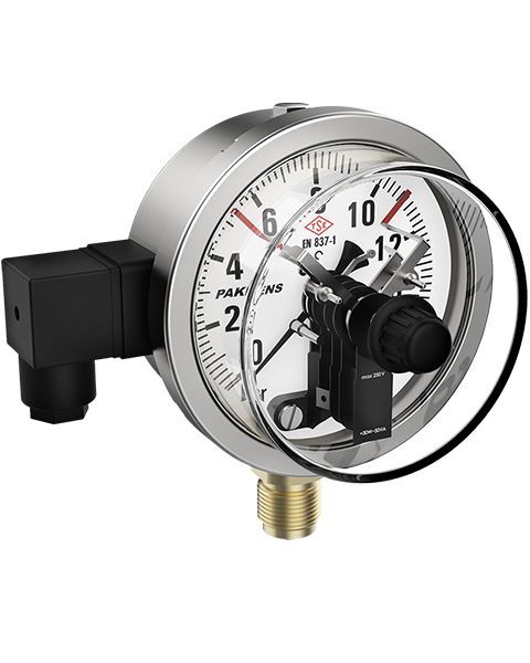 Pakkens Çap 160 Çift Kontaklı Hassas Basınç Ölçer Arkadan Bağlantılı Eksenden Kaçık CL 1,0 G1/2’’