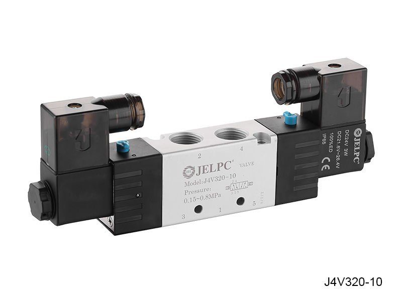 Jelpc 4V320 Pnömatik Yön Kontrol Valfi 5/2 Çift Bobin 08-1/4'' - 220 VAC