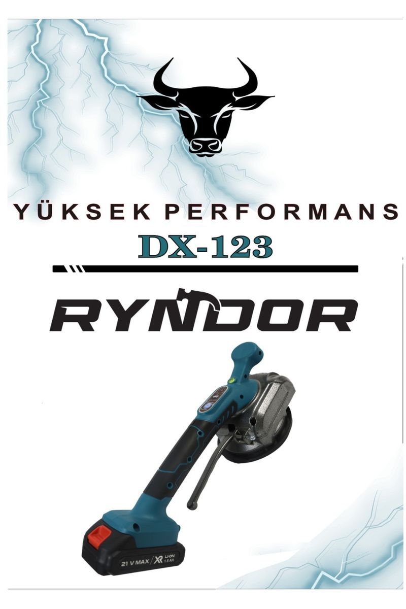 Ryndor DX-123 Akülü Fayans Döşeme Vibratörü, Vantuzlu