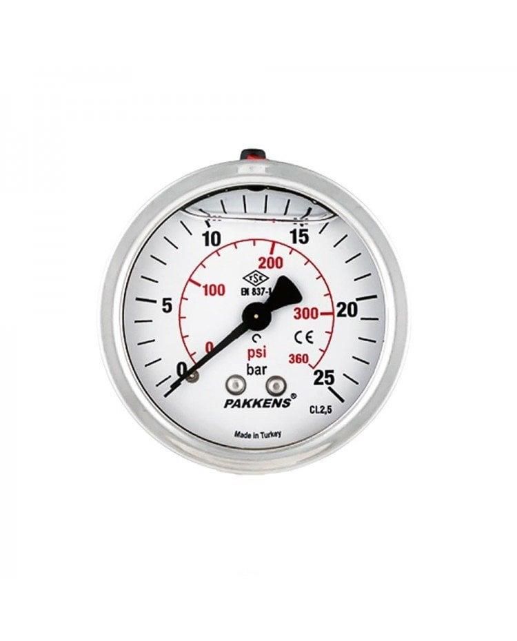 Pakkens 0-1.6 Bar 63 mm Arkadan Bağlantılı Panotipi Gliserinli Manometre G 1/4 inç