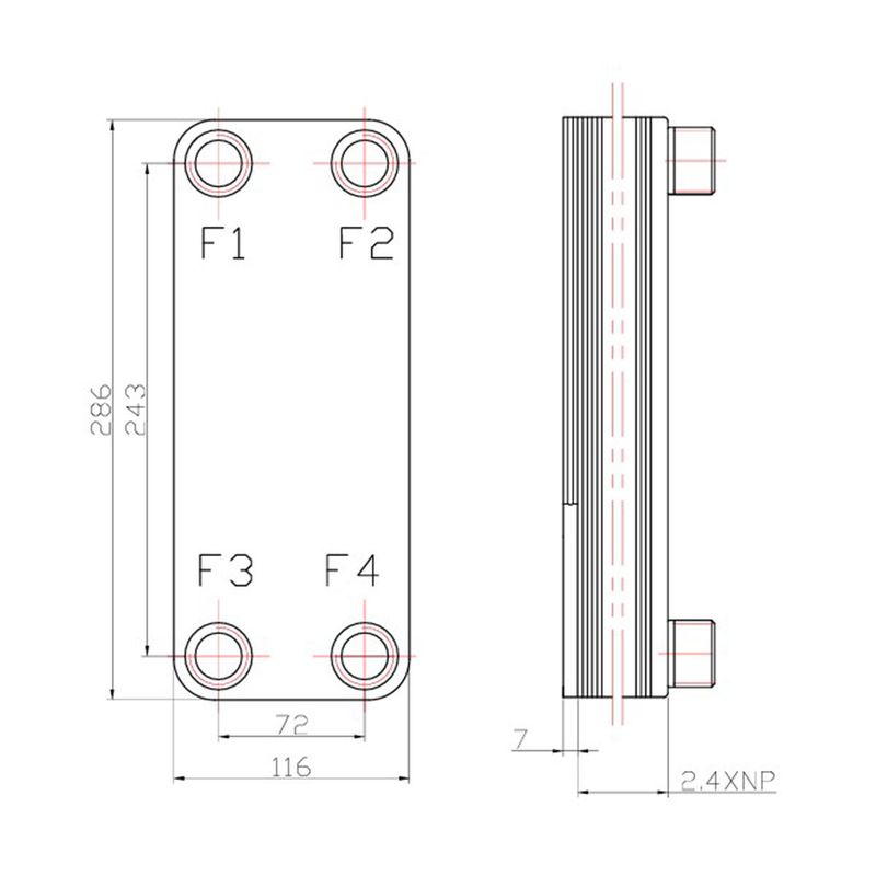 Welko EL50C-19 Kaynak Plakalı Isı Eşanjör Bağlantı 1 - 1 Kapasite 1050 Lt/Saat