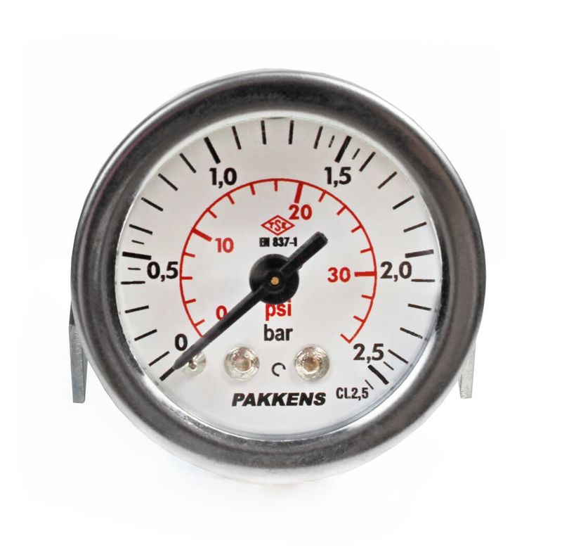 Pakkens 0-4 Bar 40 mm Arkadan Bağlantılı Panotipi Kuru Manometre G 1/8 inç