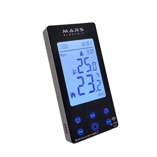 Mars S45 Wifi Kablosuz Dijital Programlanabilir Oda Termostatı Yüksek Hassasiyetli Siyah