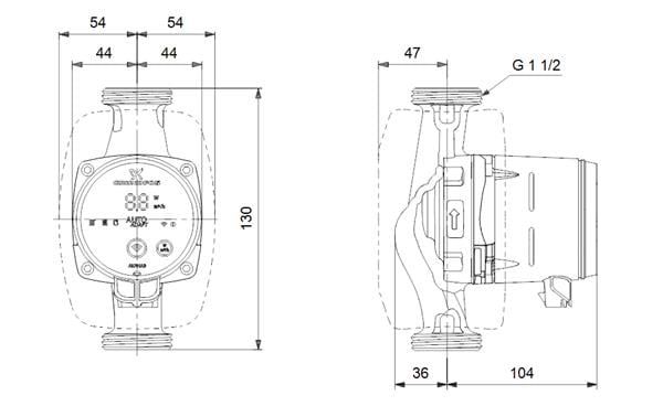 Grundfos ALPHA3 25-40(130 mm) 18-25.000 Kazan İçin Frekans Konvertörlü Sirkülasyon Pompası 4mss 2.6m³/h
