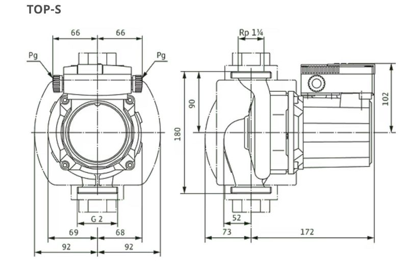 Wilo Top-Z 30/7 T RG Bronz Gövdeli ReSirkülasyon Pompası - 1¼'' 380V