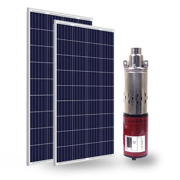 24 Volt Dc Solar Güneş Enerjili Dalgıç Pompa 250W 15 Mt Kablolu 2 Panel Set