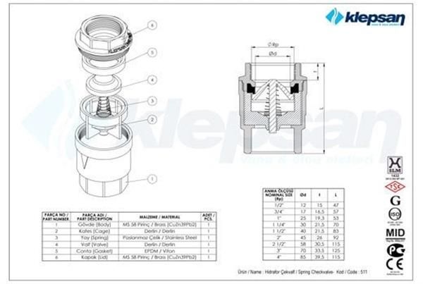 Yaylı Dik Çekvalf Dış Dişli 1.1/4''