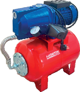 Nortek JSP 100 Paket Hidrofor 1 HP (24 Litre Yatık Tanklı)