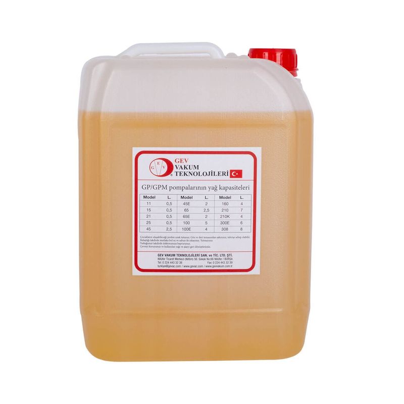 GEV Vakum Pompası İçin Yağ, Vakum Pompası Yağı 5 Lt, Oil Yağı