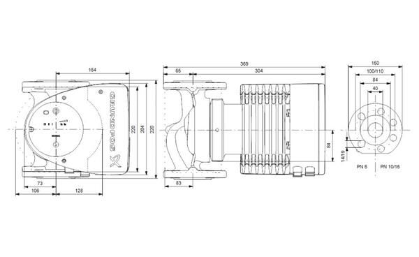 Grundfos MAGNA1 40-80 F(220 mm) 200-300.000 Kazan İçin Frekans Konvertörlü Sirkülasyon Pompası 8mss 19m³/h