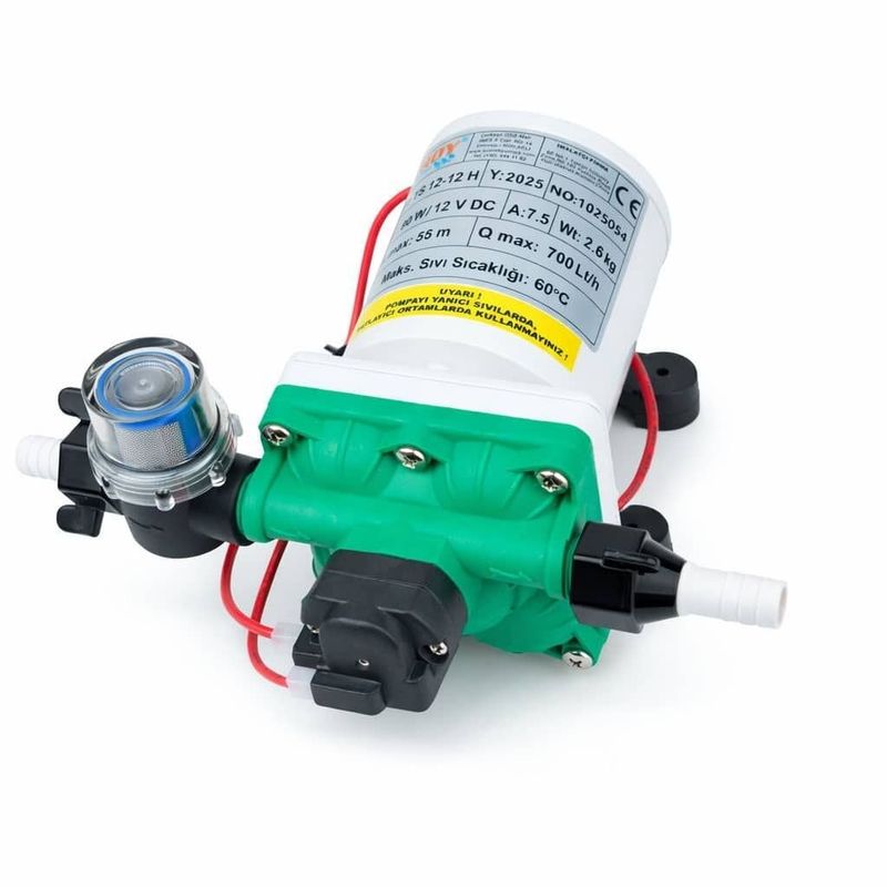 Troy TS 12-12 H Karavan, Tekne Hidroforu 12 Volt 11.7 lt/dk 80 psi 5.5 bar