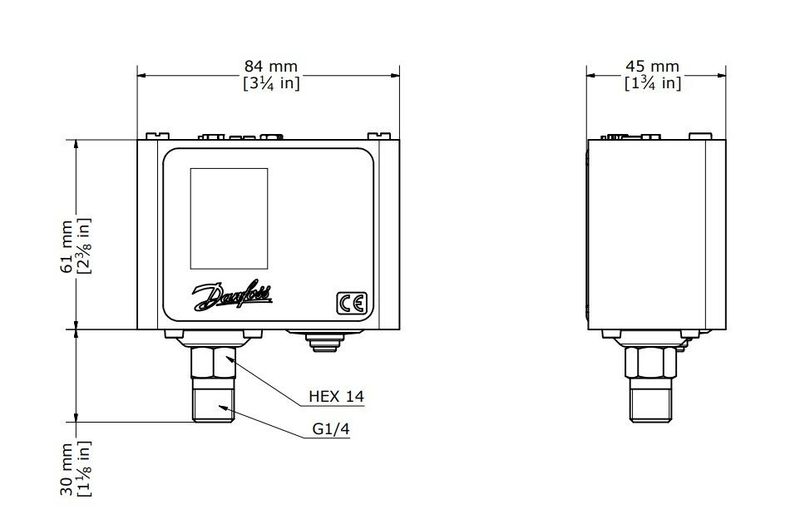 Danfoss 060-113366 KP35 -02/7.5 Bar Presostat Basınç Şalteri 1/4'' Bağlantı (Basınç kontrol cihazı)