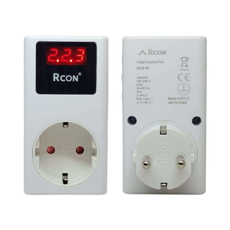 Rcon RCV 02 Ayarlı Voltaj Korumalı Priz 220V 16A