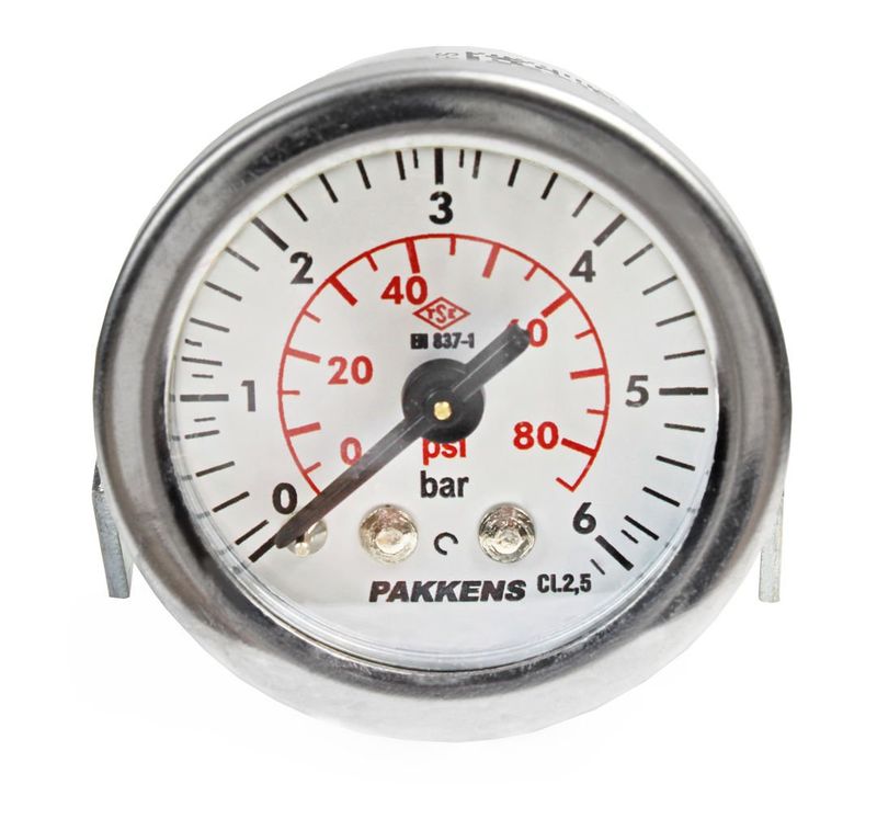 Pakkens 0-6 Bar 40 mm Arkadan Bağlantılı Panotipi Kuru Manometre G 1/8 inç