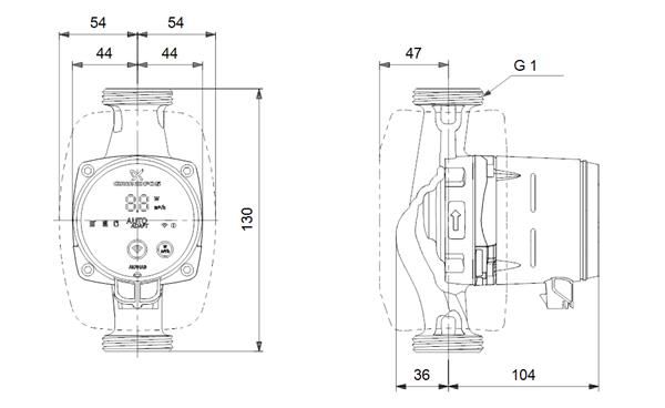 Grundfos ALPHA3 15-60(130 mm) 25-40.000 Kazan İçin Frekans Konvertörlü Sirkülasyon Pompası 6mss 3.4m³/h