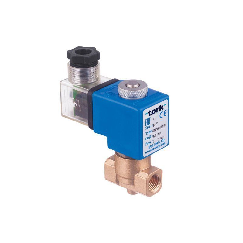 Tork S5013 Kompresör Solenoid Valf Direkt Çekmeli N.Kapalı Yüksek Basınç 1/4'' - 0 - 50 Bar - 12 VDC