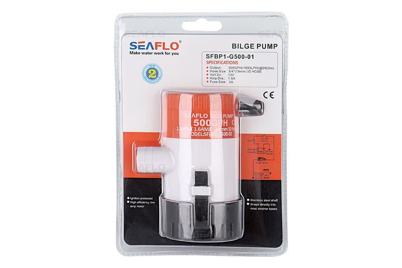 Seaflo SR12202 Sintine Dalgıç Pompa 12V 1100 gph SFBP1-G1100-01