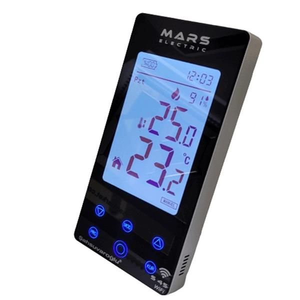 Mars S45 Wifi Kablosuz Dijital Programlanabilir Oda Termostatı Yüksek Hassasiyetli Siyah