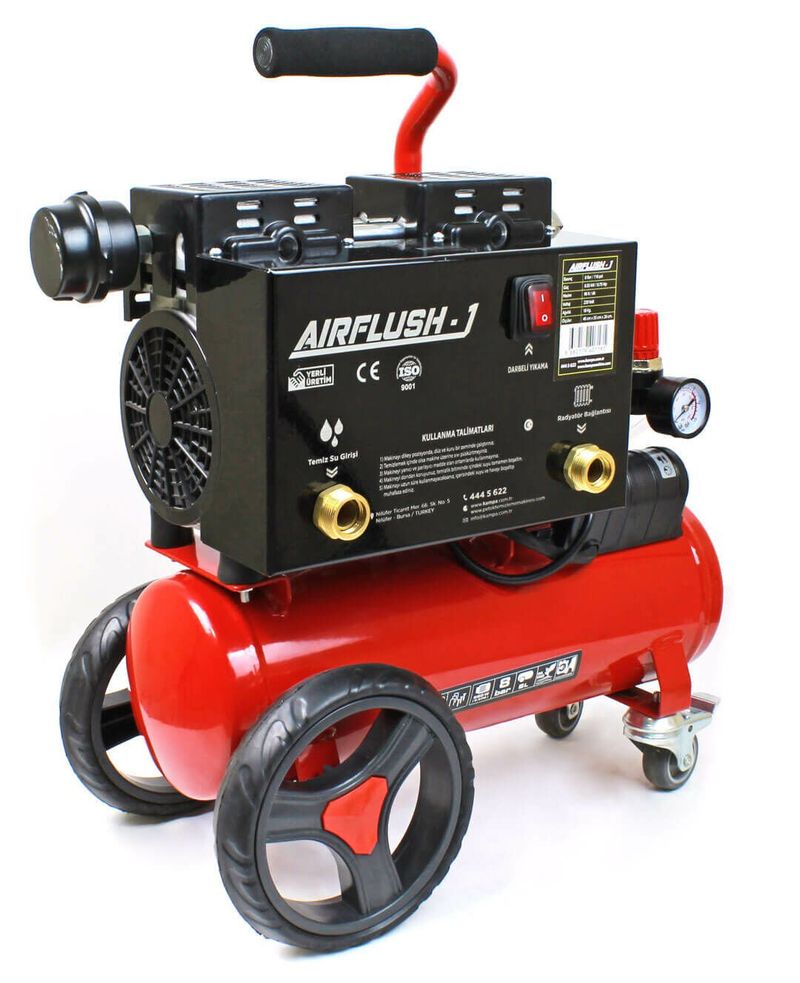 Airflush-1 Kompresörlü Petek Temizleme Makinası - Havalı Darbeli 6 Litre