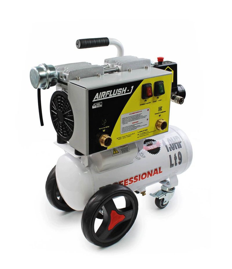Airflush-1 Kompresörlü Petek Temizleme Makinası - Havalı Darbeli 9 Litre