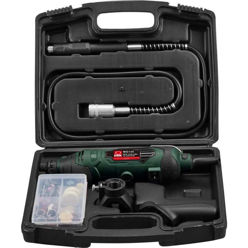 DBK MG135 Gravür Seti, Mini Taşlama Devir Ayarlı Freze Aparatlı