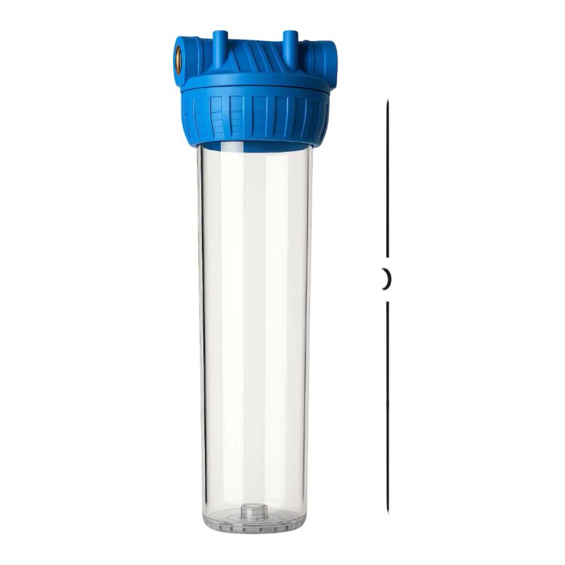 Filtek 20" Tekli Şeffaf Filtre Kabı 1/2"