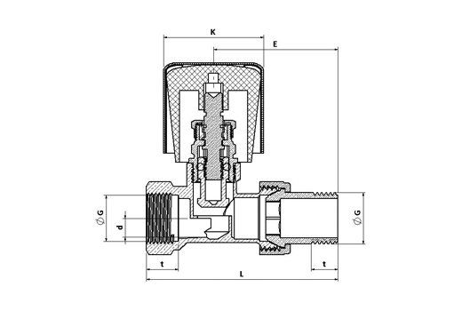 Düz Radyatör Vanası TS 579 1/2''