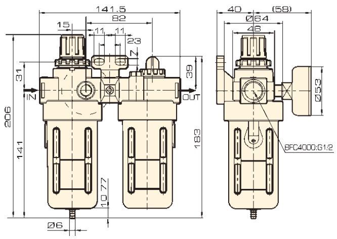 Jelpc BFC4000 Pnömatik İkili Şartlandırıcı 1/2''
