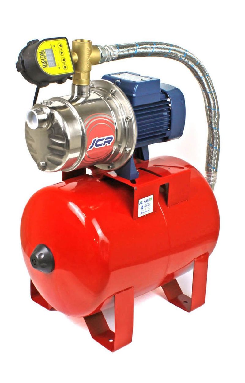 Pedrollo JCRm 1A Dijital Paslanmaz Jet Hidrofor 2 Kat 4 Daire 24 Litre Tanklı