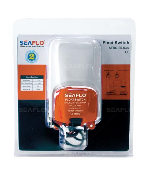 Seaflo SFBS-25-03A Sintine Pompası Şamandıra Şalteri, DS Pompa Şamandırası 12-24 Volt 25 Amper