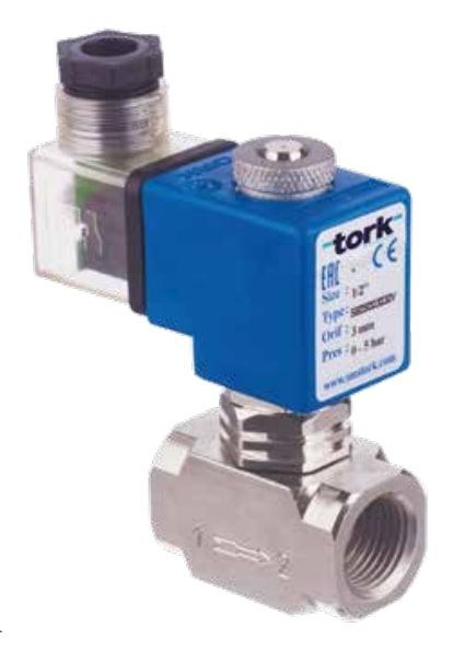 Tork S2092 Buhar Solenoid Valf Direkt Çekmeli N.Kapalı Dolu Gövde