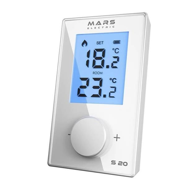 Mars S20X Kablolu Dijital Oda Termostatı Yüksek Hassasiyetli Beyaz