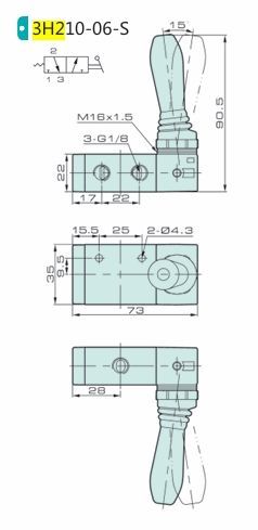 Jelpc 3H210 Pnömatik Yön Kontrol Valfi 3/2 Kol Kumandalı