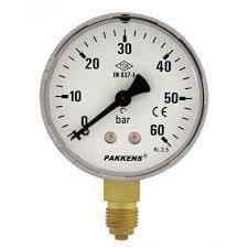Pakkens Çap 63 0/1.6 Bar Kuru Tip Basınç Ölçer, Manometre, Basınç Göstergesi 1/4''
