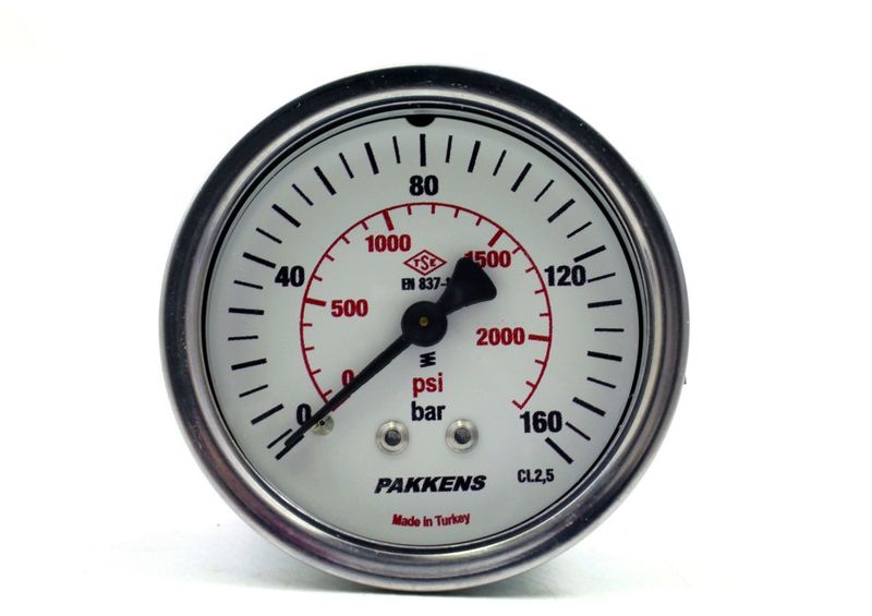 Pakkens 0-160 Bar 50 mm Panotipi Arkadan Bağlantılı Kuru Manometre G 1/8 inç