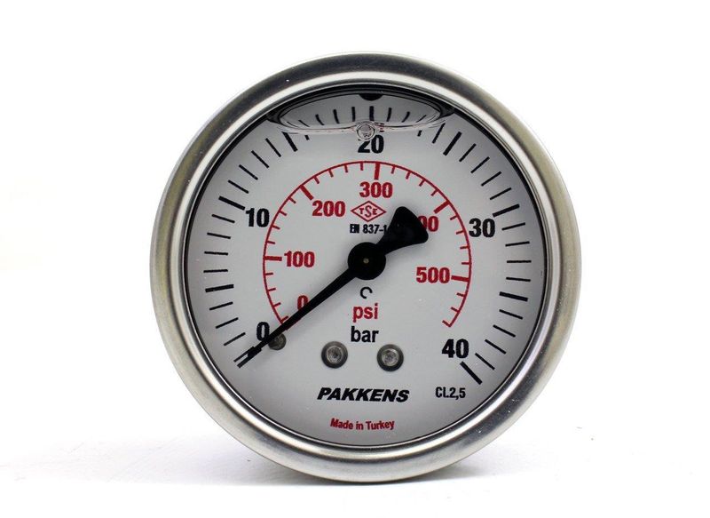 Pakkens 0-40 Bar 100 mm Arkadan Bağlantılı Gliserinli Manometre G 1/2 inç