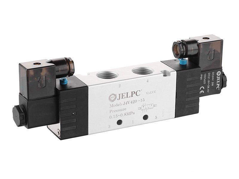 Jelpc 4V420 Pnömatik Yön Kontrol Valfi 5/2 Çift Bobin 15-1/2'' - 110 VAC