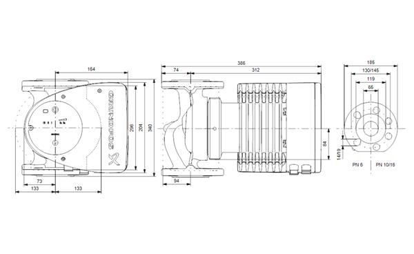 Grundfos MAGNA1 65-150 F(340 mm) 600.000+ Kazan İçin Frekans Konvertörlü Sirkülasyon Pompası 14mss 55m³/h