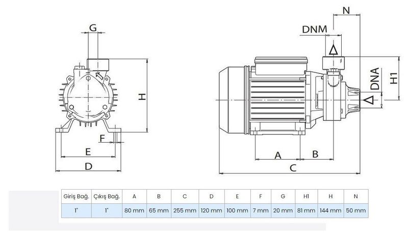 Wilo PV 30M Döküm Gövdeli Preferikal Pompa 0.5 Hp 35 mss 2 m³/h 220 Volt