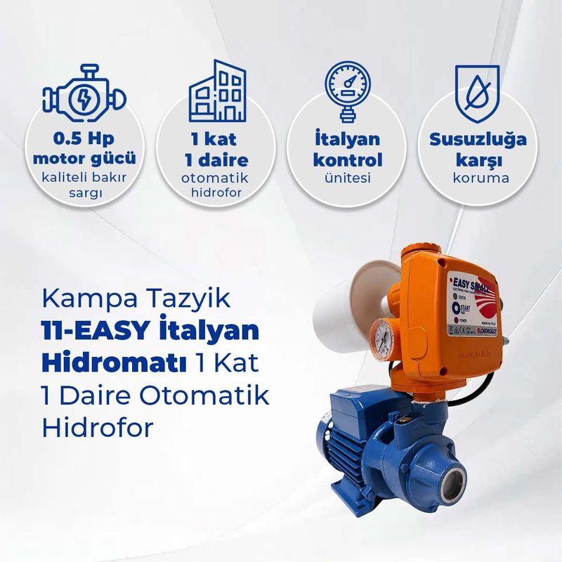 Tazyik 11-EASY İtalyan Hidromatı 1 Kat 1 Daire Otomatik Hidrofor