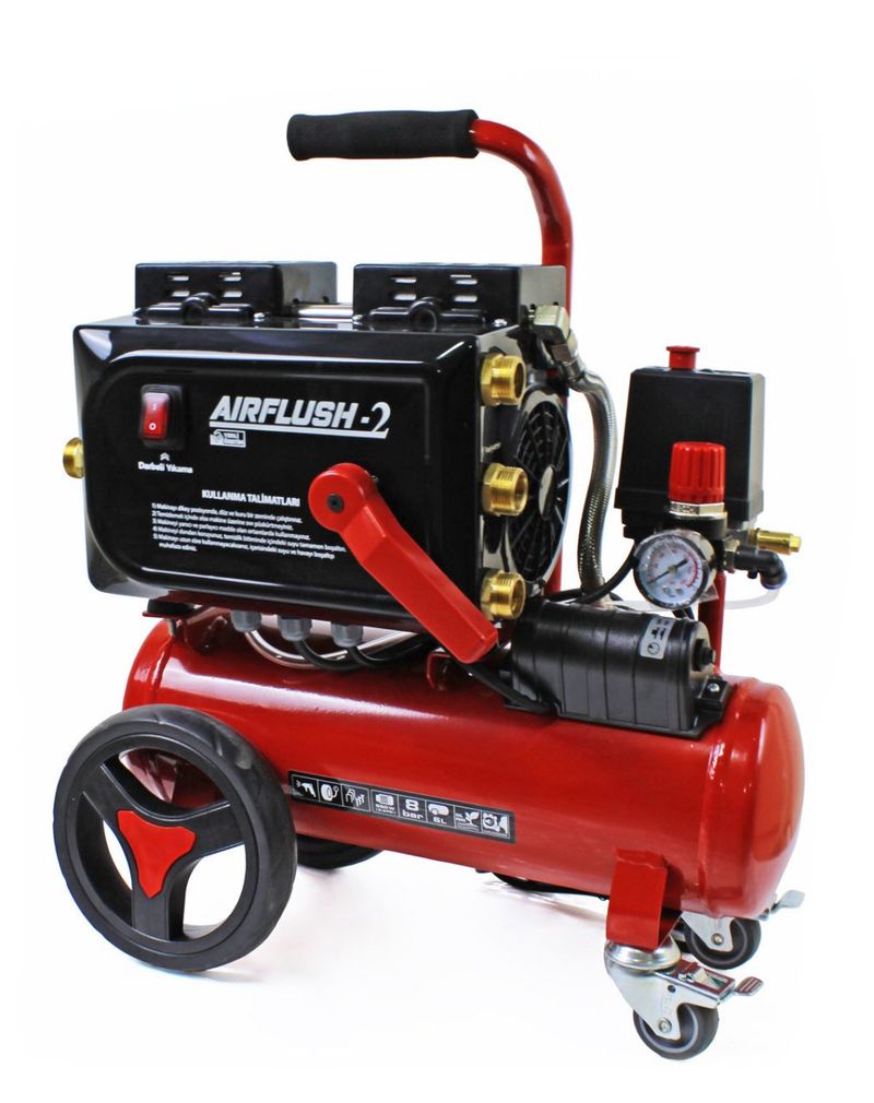 Airflush-2-N Kompresörlü Çift Yönlü Petek Temizleme Makinası - Havalı Darbeli 6 Litre